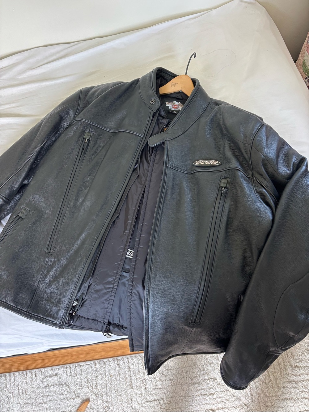 Harley Davidson FRXG Men's Black Leather Jacket with Liner jacket